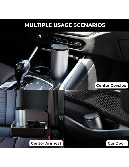 Basurero de Coche IRROMI Mini a Prueba de Fugas Plata 6.99x15.49cm