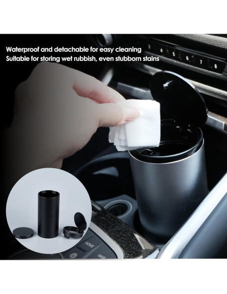 Basurero de Coche IRROMI Mini a Prueba de Fugas Plata 6.99x15.49cm