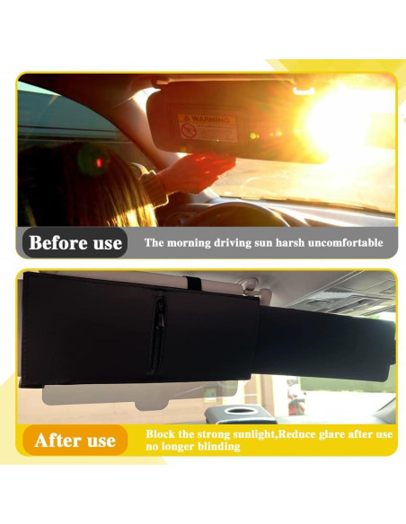 Extensor de Visera Solar HEVLE Polarizado para Automóvil Izquierda