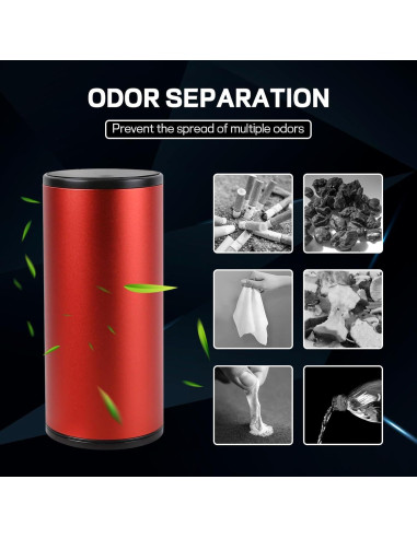 Basurero de Coche Hovom Mini con Tapa a Prueba de Fugas Rojo