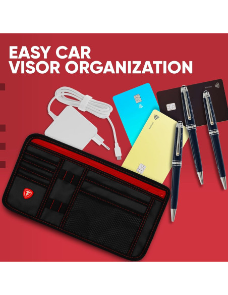 Organizador de Visera de Coche Firestone 1-Pack 8 Compartimentos