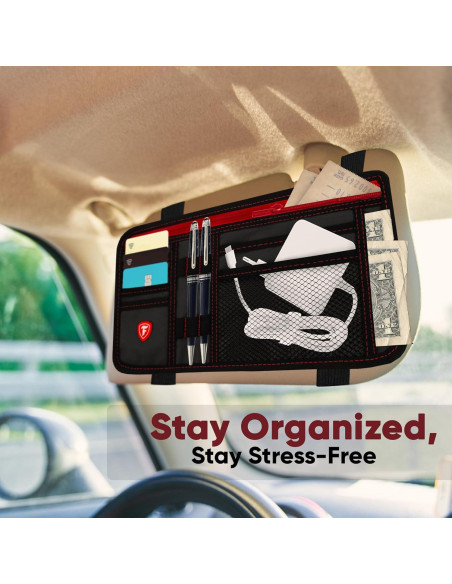 Organizador de Visera de Coche Firestone 1-Pack 8 Compartimentos