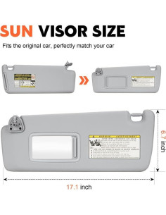 Visera Solar Lado Izquierdo ILONPA para Toyota Highlander 2004-2007 2
