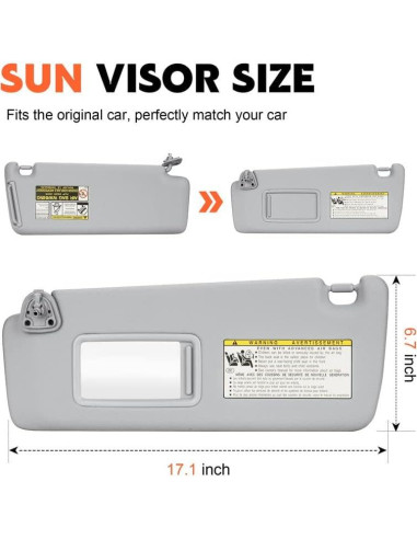 Visera Solar Lado Izquierdo ILONPA para Toyota Highlander 2004-2007