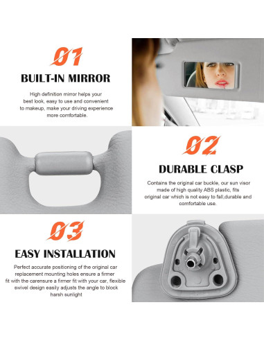 Visera Solar Lado Izquierdo ILONPA para Toyota Highlander 2004-2007