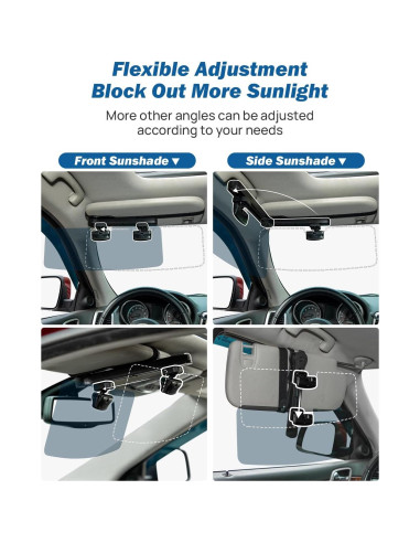 Extensor de Visera Solar JOYTUTUS 2 Paquete Ajustable para Coche
