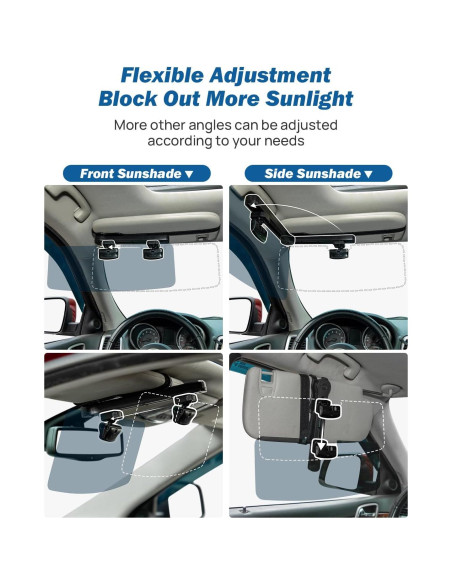 Extensor de Visera Solar JOYTUTUS 2 Paquete Ajustable para Coche