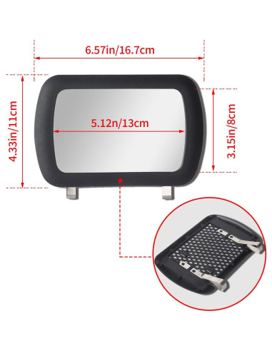 Espejo de Maquillaje de Visera Solar Piburth 16.8x10.9cm