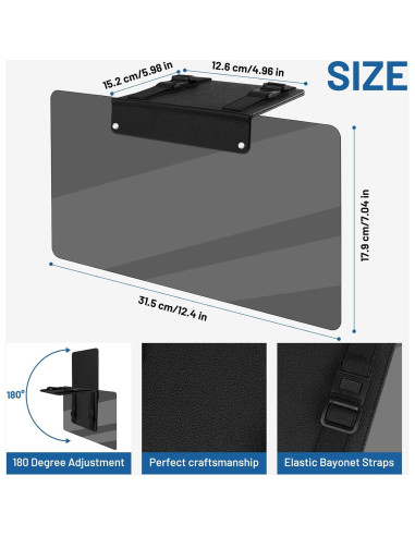 Extensor de Visera Solar ZDDGNN UV400 Ajustable Negro