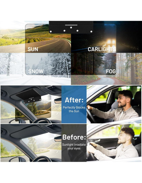 Extensor de Visera Solar ZDDGNN UV400 Ajustable Negro