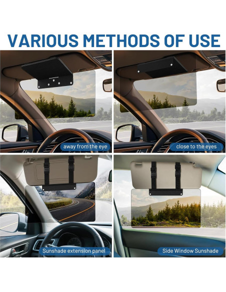 Extensor de Visera Solar ZDDGNN UV400 Ajustable Negro