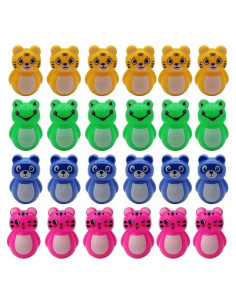 Toyvian 24PCS Mini Tumblers Animales Montessori para Bebé