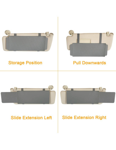 Extensor de Visera de Coche TFY Anti-Deslumbrante UV - Gris