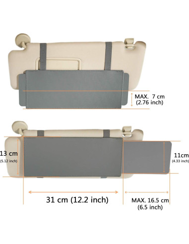 Extensor de Visera de Coche TFY Anti-Deslumbrante UV - Gris