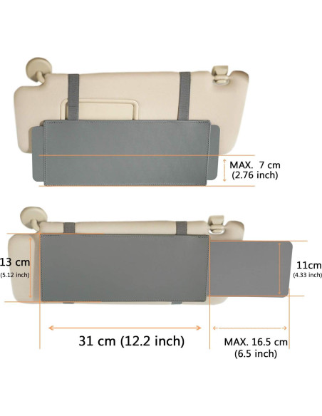 Extensor de Visera de Coche TFY Anti-Deslumbrante UV - Gris