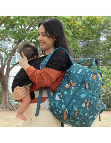 Fular Portabebés BabbleRoo Gris Ajustable XS a XL Transpirable