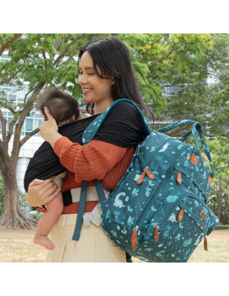 Fular Portabebés BabbleRoo Gris Ajustable XS a XL Transpirable