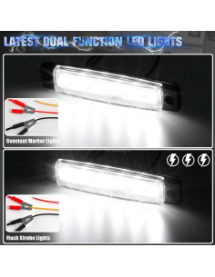 Luces LED de Marcador Estroboscópico PSEQT 3.8'' Blancas - 10 Pcs 2