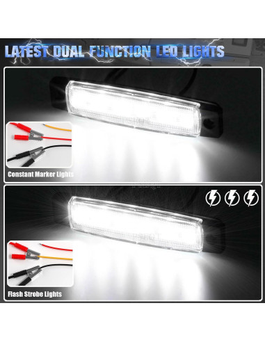 Luces LED de Marcador Estroboscópico PSEQT 3.8'' Blancas - 10 Pcs