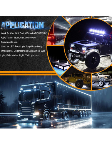 Luces LED de Marcador Estroboscópico PSEQT 3.8'' Blancas - 10 Pcs