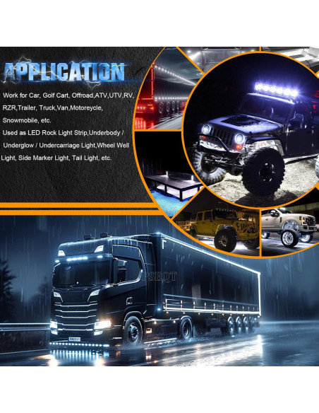 Luces LED de Marcador Estroboscópico PSEQT 3.8'' Blancas - 10 Pcs