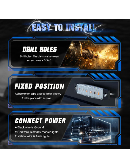 Luces LED de Marcador Estroboscópico PSEQT 3.8'' Blancas - 10 Pcs