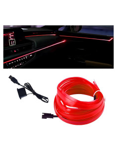 Luces de tira LED Arwrilt 5m USB Rojo para interiores de auto