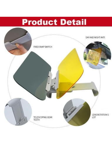 Visera Solar Antideslumbrante PerGar 2 en 1 para Coche