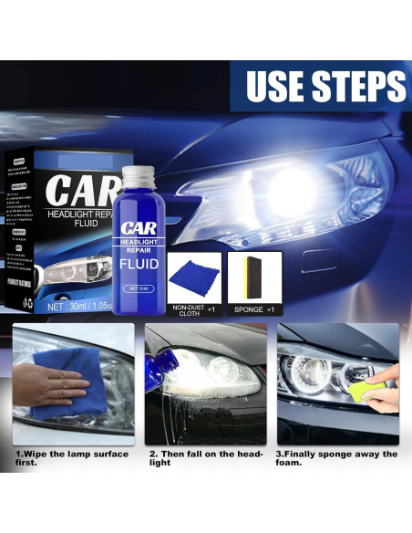 Kit de Restauración de Faros XIRUJNFD 30ml - Elimina Oxidación