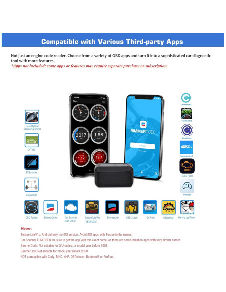 Escáner OBD II Veepeak BLE Bluetooth para iOS y Android