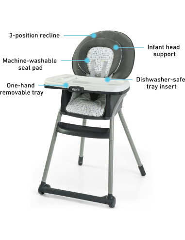 Silla Alta Graco Table2Table LX 6-en-1 con Soporte y Bandeja