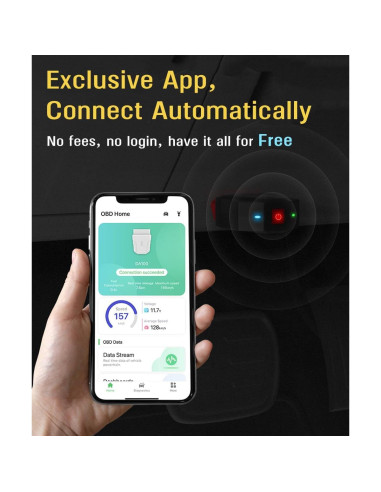 Escáner OBD2 Bluetooth FlyroadUp DA100 para iOS y Android