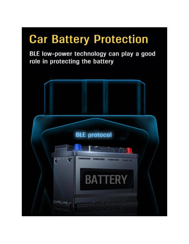 Escáner OBD2 Bluetooth FlyroadUp DA100 para iOS y Android