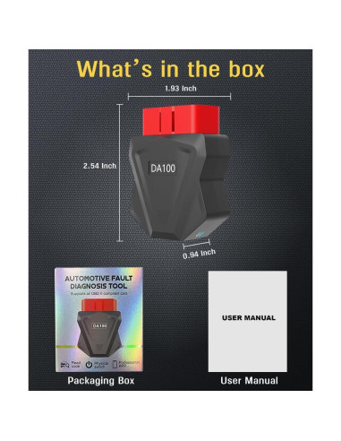 Escáner OBD2 Bluetooth FlyroadUp DA100 para iOS y Android