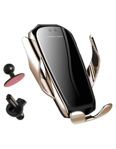 Soporte Cargador Inalámbrico Auto Erke 10W Qi Oro Champán