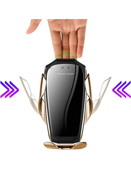 Soporte Cargador Inalámbrico Auto Erke 10W Qi Oro Champán