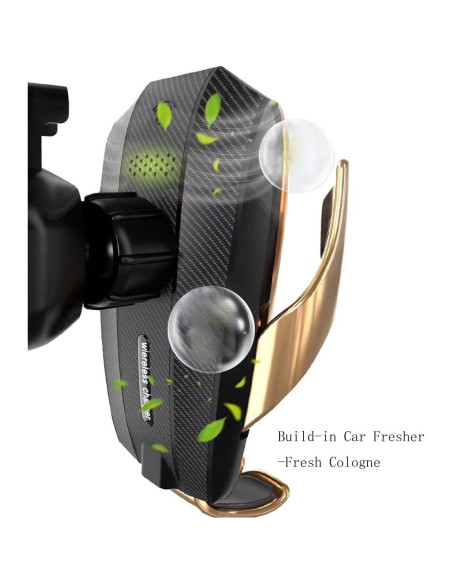 Soporte Cargador Inalámbrico Auto Erke 10W Qi Oro Champán