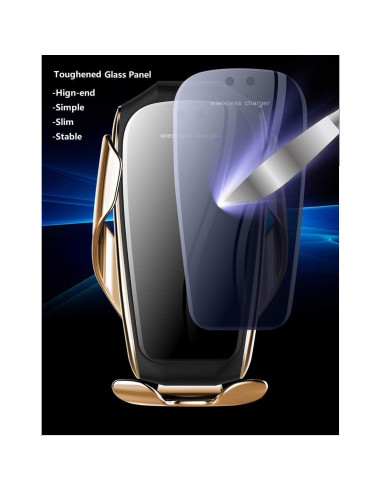 Soporte Cargador Inalámbrico Auto Erke 10W Qi Oro Champán