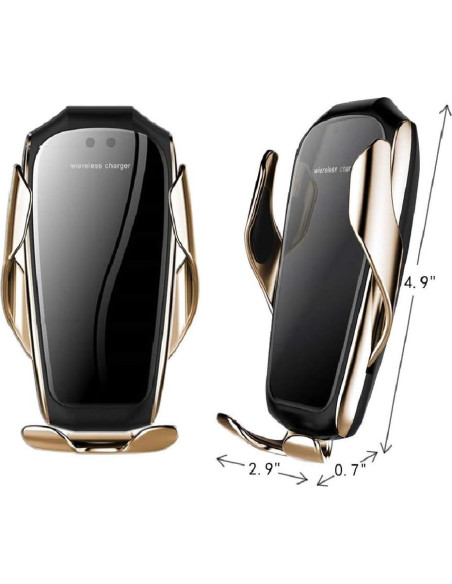 Soporte Cargador Inalámbrico Auto Erke 10W Qi Oro Champán