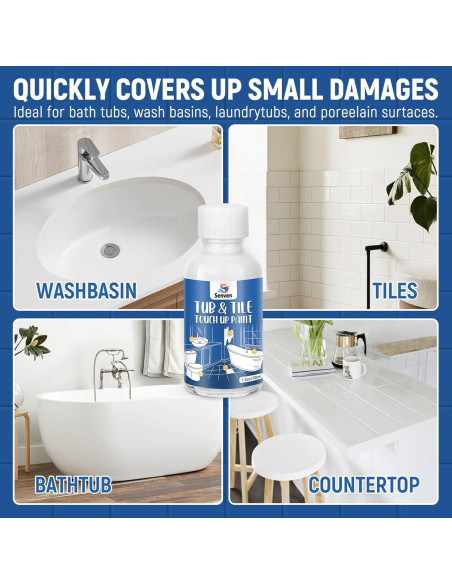 Kit de pintura blanca SENVEN para retoques de baño 3x45ml