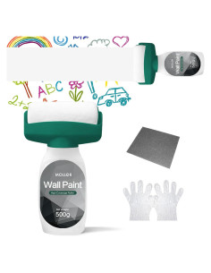 Pintura blanca para pared MOLLOR 16oz con rodillo integrado