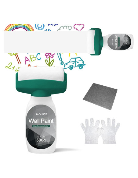 Pintura blanca para pared MOLLOR 16oz con rodillo integrado