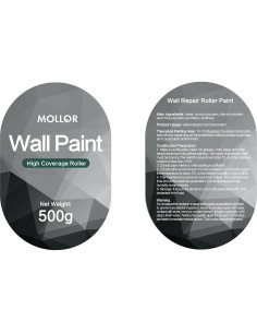 Pintura blanca para pared MOLLOR 16oz con rodillo integrado 2