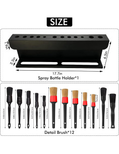 Soporte para Cepillos de Detalle YCWF con 12 Cepillos - Negro 2