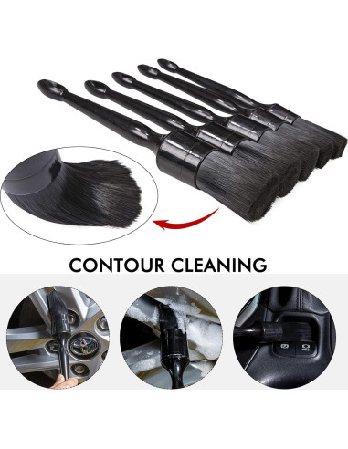 Soporte para Cepillos de Detalle YCWF con 12 Cepillos - Negro