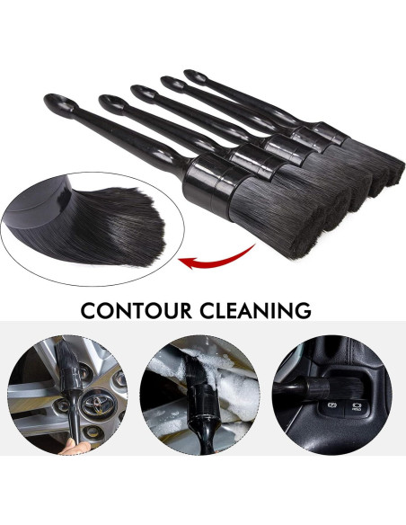 Soporte para Cepillos de Detalle YCWF con 12 Cepillos - Negro