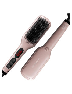 Cepillo Alisador MEGAWISE KL-1025 Rosa 2 en 1 Anti-Frizz