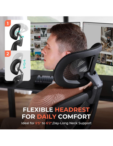 Silla de Oficina Ergonómica CAPOT con Respaldo Alto y Ajustes