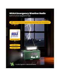 Radio Meteorológica de Emergencia PLOOHT con Batería 10000mAh 2