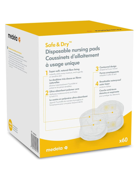 Almohadillas de Lactancia Medela 60 Piezas Súper Absorbentes